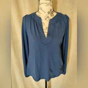 EUC! Boden Deep Blue Long Sleeve Women's Blouse. Size 2